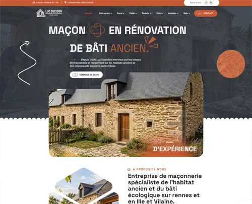 Création de sites internet sur Rennes et référencement naturel et seo réalisés par pensons digital pour l'entreprise Luc Guesdon