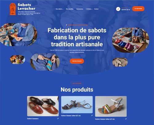 Création de sites internet sur Rennes et référencement naturel et seo réalisés par pensons digital pour l'entreprise Sabots Levacher