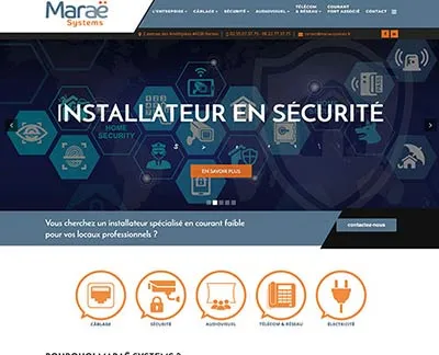 Création de sites internet sur Rennes et référencement naturel et seo réalisés par pensons digital pour l'entreprise Maraë Systems
